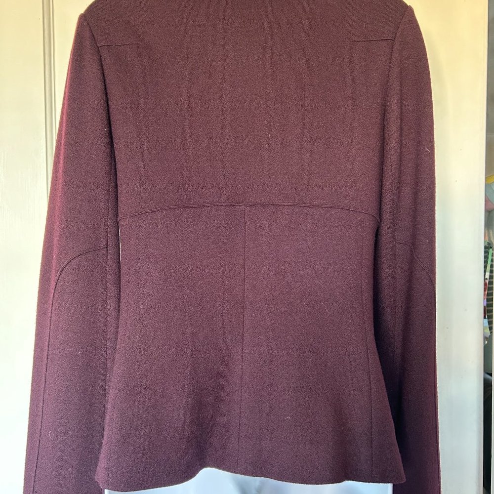 Lida Baday, Eggplant Wool Lined Sweater/Jacket, size 6, pre-owned - Picture 4 of 4
